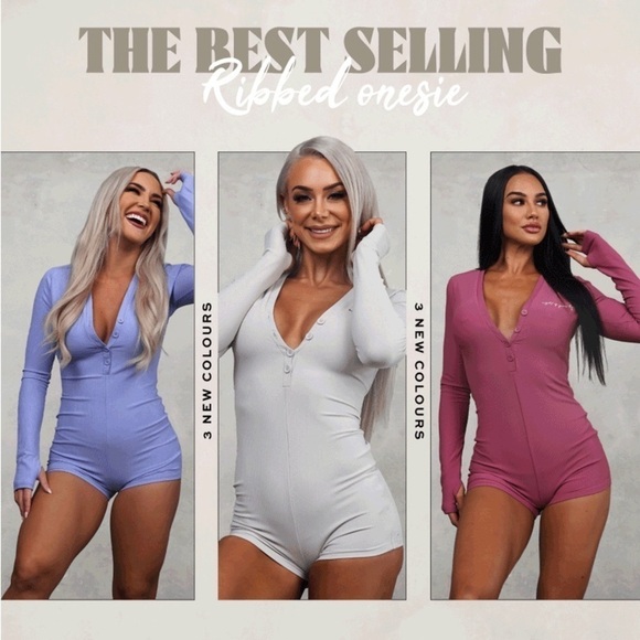 RARE Collective Women’s Night Of Your Life Romper Onesie Ribbed Green Small - Picture 1 of 10